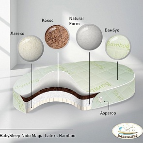 Детский матрас BabySleep - Nido Magia Latex Bamboo (Babysleep, 00-0014703 _125 х 75)